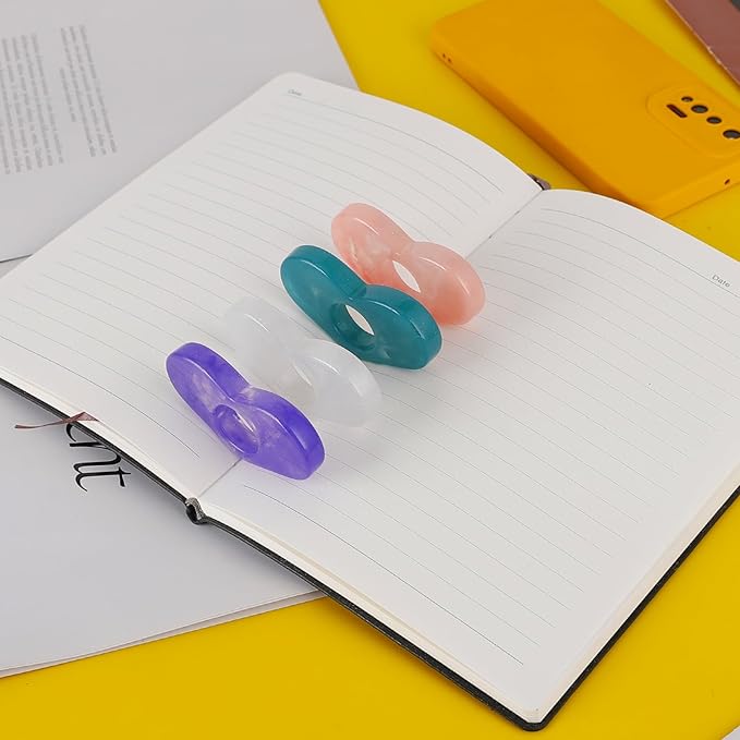 Thumb Page Holder for Reading 2Pack, Starry Sky Thumb Bookmark, Heart-Shaped Book Opener Holder, Book Finger Page Holder, Book Accessories for Reading Lovers(Pink,White)