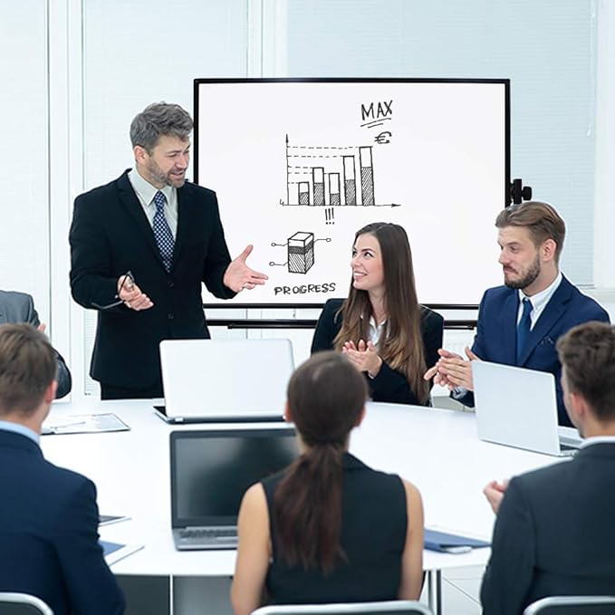 XIWODE 36x60 Large Magnetic Dry Erase Whiteboard with Stand - Double-Sided Freestanding Rolling Board, Flippable Design for Writing & Display, Black Frame for Office, Classroom, Home, Presentations