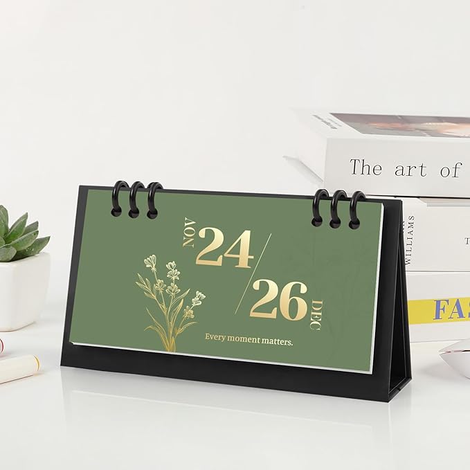 Small Desk Calendar 2024-2025, 6.8" x 3.7", 2025 Desk Calendar - Runs From Nov. 2024 Until Dec. 2026, 26 Months Mini Desktop Calendar for School, Home and Office Supplies