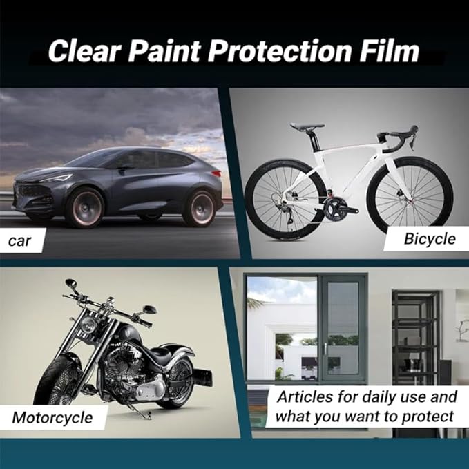 Clear Paint Protection Bulk Film for Cars, Headlight, Doors & Furniture, Self-Adhesive, Non-Yellowing, UV & Scratch Resistant, 7.5 mil TPU (12" x 72")