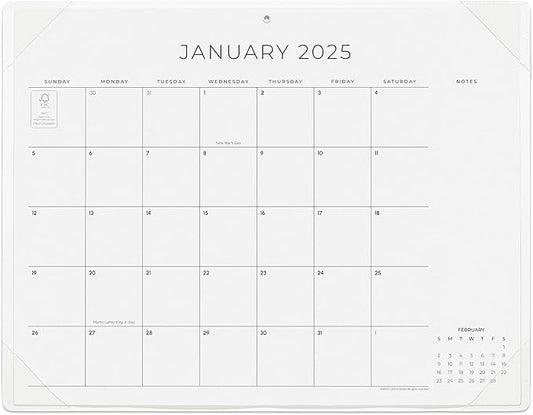 Cabbrix Simplified Desk Calendar 2025-2026 with Desktop Mat, Desk Pad Calendar Large 21" x 16-1/2" Runs from Jan 2025 to Jun 2026, Monthly Desktop Calendar for Home School and Office (Beige)