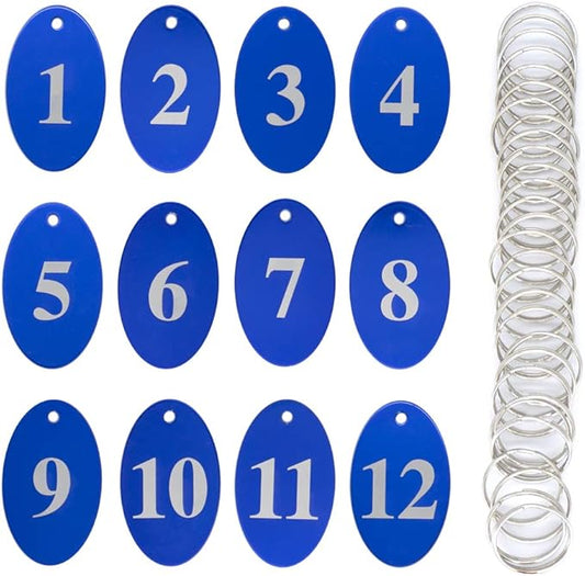 StayMax Aluminum Alloy Oval Number Tag Key Tag with Key Rings