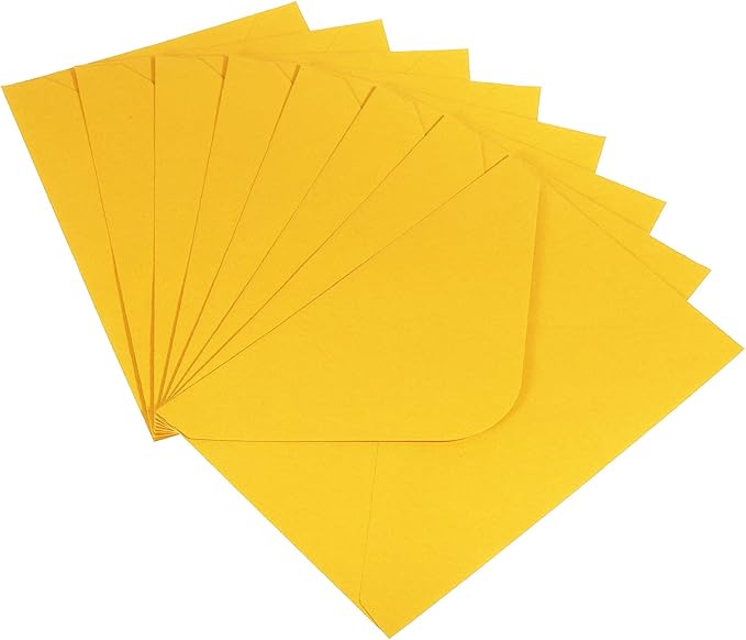 PATIKIL Mini Envelopes, 50 Pack Gift Cards Business Cards Envelope for Greeting Weddings, Yellow
