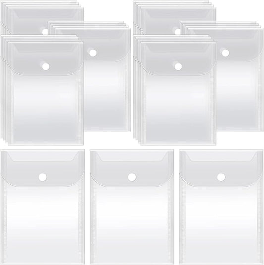 Vmiapxo 40 Pack Stamp and Die Storage Pockets, Reusable Small Plastic Envelopes Waterproof Sticker Organizer Receipt Holder Photo Storage Folders (5" x 7")