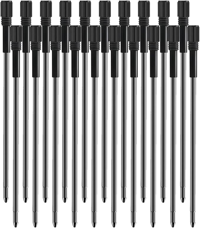 PASISIBICK 3.2 in Black Ink Ballpoint Pen Refills for Metal Diamond Pen(Pack of 20)