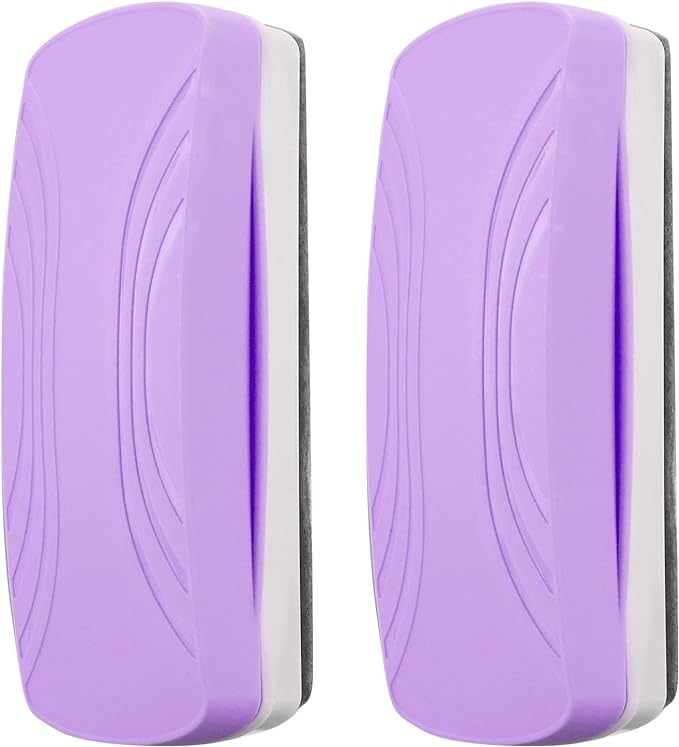 Ddaowanx Whiteboard Eraser - Magnetic Dry Erase, Glass Board Eraser, School and Office Supplies, Pack of 2 (Purple)