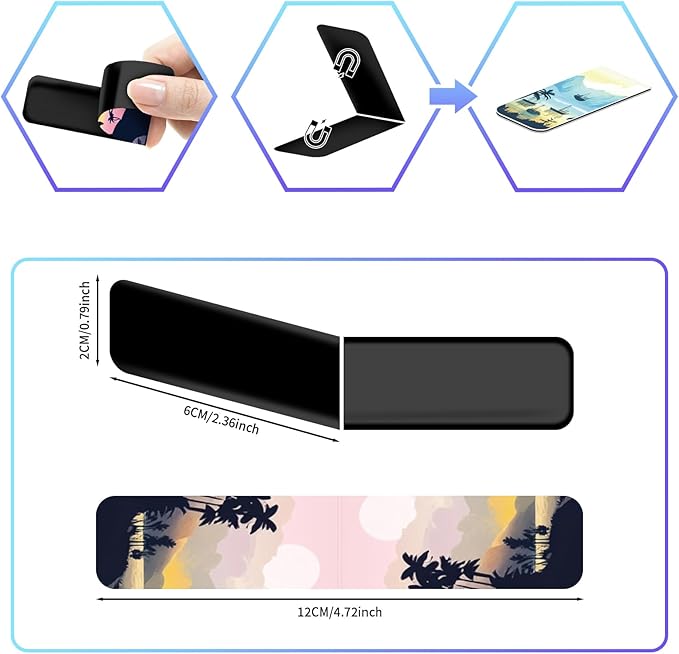 48 Pieces Magnetic Bookmarks Magnet Page Markers - Book Marks for Reading Women & Men with Storage Boxes - Cute Magnet Bookmark Clips for Reading Pleasure（Coconut Trees）