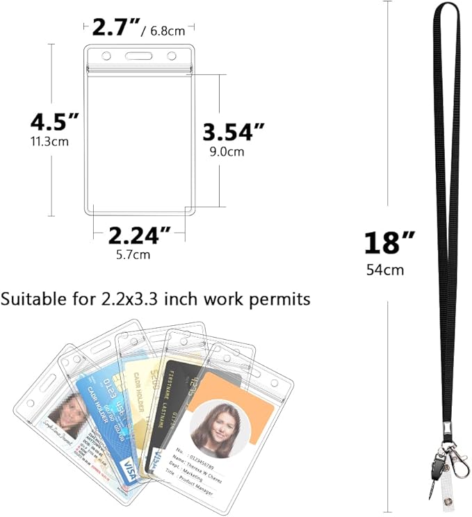 3 Pack Neck Lanyard with ID Badge Holder, Office Strap Lanyards, Stainless Metal Swivel Hook for Name Tag, Badge Holders, Keychains, Card, Black, Blue, Grey