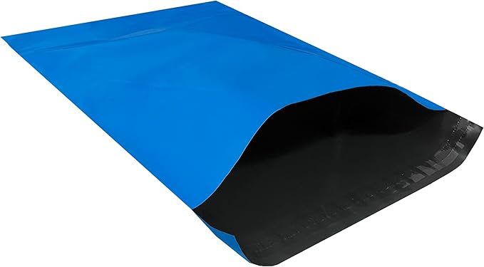 Colored Poly Mailers Pack of: Be creative with your packaging with Colored mailers (Blue, 14.5" x 19" pack of 500)