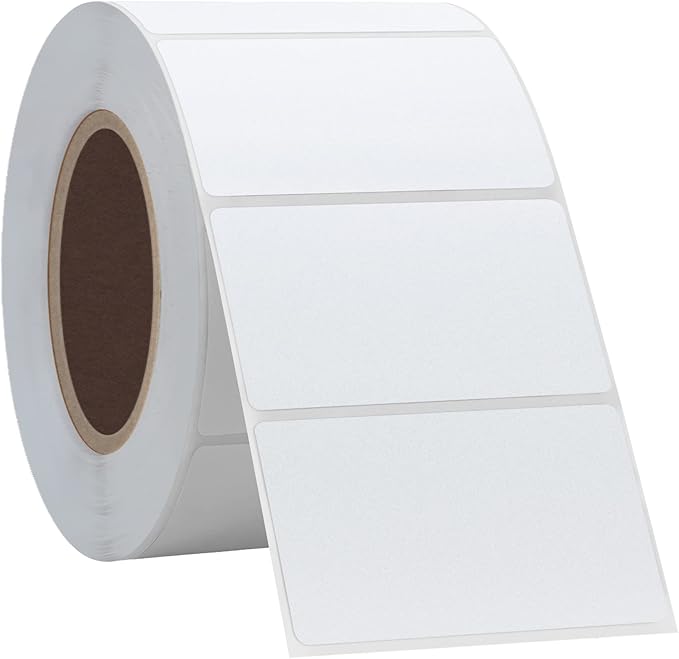 Hybsk 2.25x1.25 inch Direct Thermal Labels for Barcodes, Address, Compatible with Rollo Label Printer & Zebra Desktop Printers (2.25"x1.25",2 Rolls White)