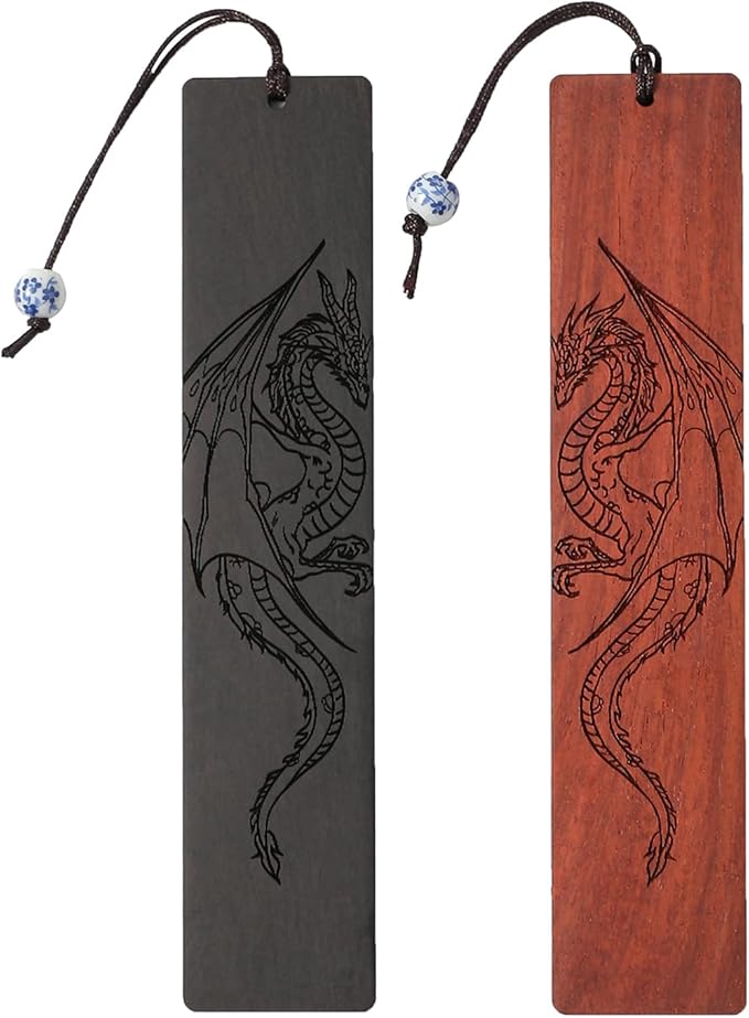 Dragon Bookmark Gift, Bookmarks for Men Boy, Cool Bookmarks, Book Marks for Adults Kids Fantasy Gifts for Men (Dragon)