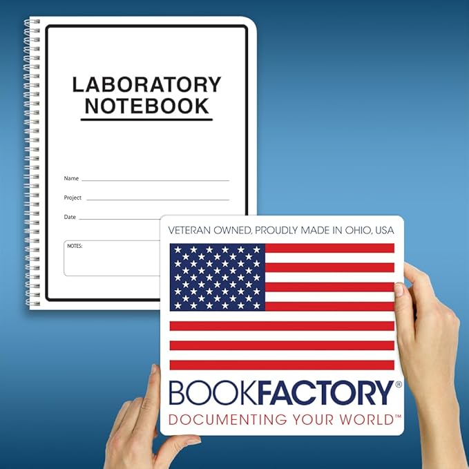 BookFactory Carbonless Lab Notebook/Laboratory Duplicator Book (Scientific Grid Format) - Contains Carbon Copies 8.5" x 11". 100 Sets of Pages, 200 Sheets Total [Wire-O Bound] (LAB-100-WTG-D)