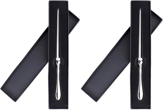 BANCHELLE Letter Opener Envelope Slitter Zinc Alloy Envelope Opener with Black Box (Silver, 9.06 × 0.71 × 0.39 inches), 2 PCS