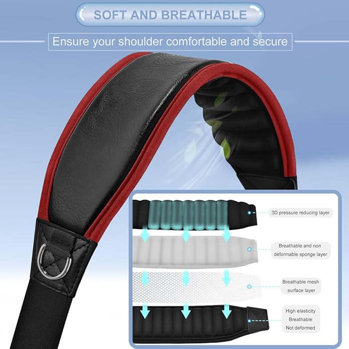 ZINZ 3D Air Cushion Bag Strap 59 inch Adjustable Belt with Padded & Dual Clasps & Swivel Hooks, Comfort Strap for Bags