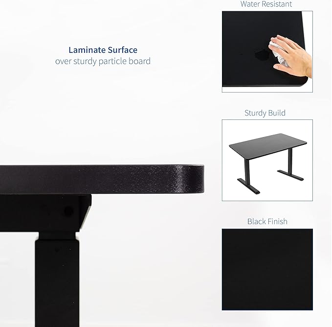 VIVO Universal 48 x 30 inch Solid One-Piece Table Top for Standard and Sit to Stand Height Adjustable Home and Office Desk Frames, Black, DESK-TOP48-30B