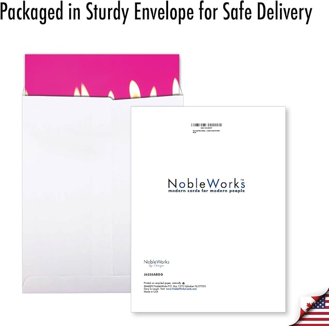 The Best Card Company - 1 Large Birthday Card with Envelope (8.5 x 11 Inch) - Fun Celebration Card for Birthdays - Birthday Candles J6555ABDG