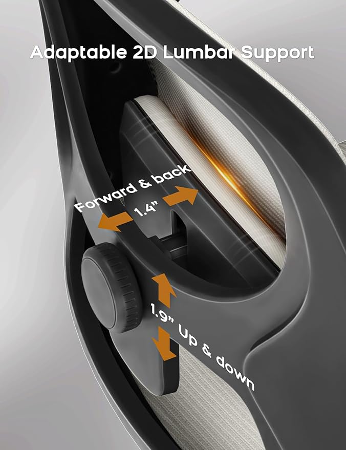 Mesh Office Chair Ergonomic Desk Chair with Up&Down Front&Rear 2 Dimensions Adjustable Lumbar Support and Flip-up Arm Rocking Comfy Swivel Computer Task Chair for Home Office(Black-Gray)