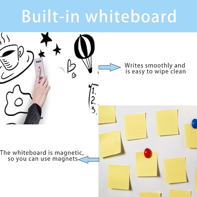 Lockable White Enclosed Bulletin Board - Dry Erase Noticeboard with Aluminium Frame, 36x24 inch(Whiteboard)