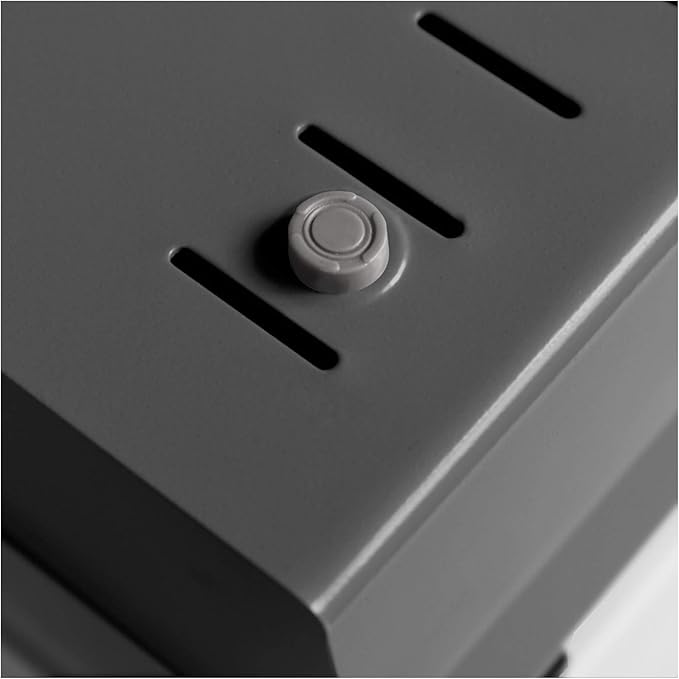 Acrimet 4 x 6 Card File Holder Organizer Metal Base Heavy Duty (AZ Index Cards and Divider Included) (Gray Color with Clear Crystal Plastic Lid Cover)