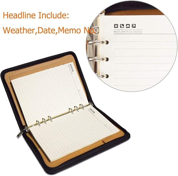 SAYEEC A5 Refill Paper Loose Leaf Lined Paper for A5 Planner Organizer 6 Holes Ring Binder Planner for Journals Notebooks Diaries Inserts, 80 Sheets