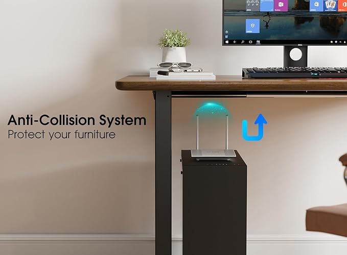 Standing Desk Frame, Electric Stand up Desk Frame Height Adjustable Table Legs Sit Stand Desk Frame, Single Motor Ergonomic Standing Desk Base Workstation, Frame Only, Black