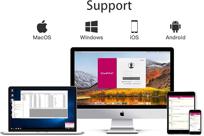CimFAX Ultimate W5 SDK Provided 2-Port/2-Line High Speed 33.6k Fax from PC/Mobile via Fax Line 400 Users Fax2email Windows xp/7/8/10/Mac 16GB Storage
