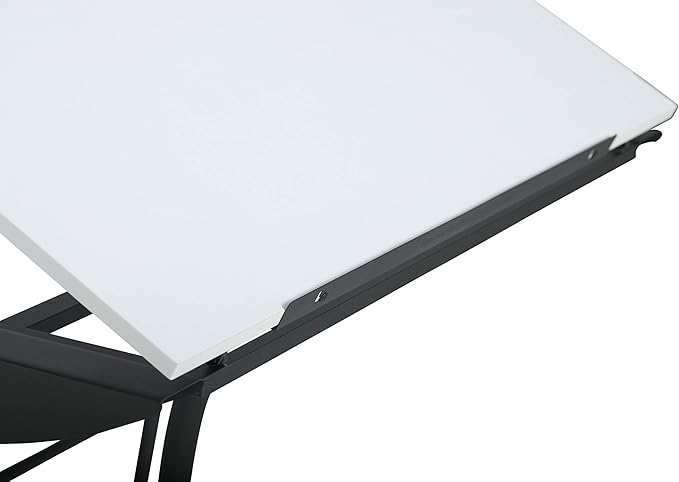 SD STUDIO DESIGNS Triflex Drawing Table, Sit to Stand Up Adjustable Office Home Computer Desk, 35.25" W X 23.5" D, Charcoal Black/White