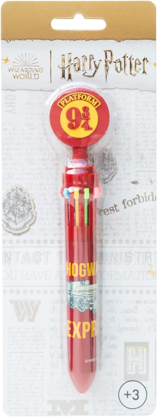 Grupo Erik Harry Potter Pen | 10 In 1 Ballpoint Pen With 3D Platform 9 3/4 Topper, Multi Colour Pen, Cute Pen | Harry Potter Gifts, Harry Potter Merchandise