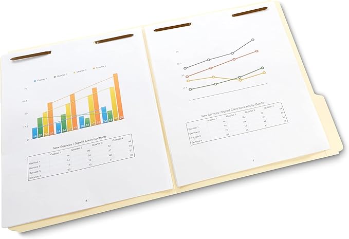 Amazon Basics Manila File Folders with Fasteners, Letter Size, 50-Pack, Beige