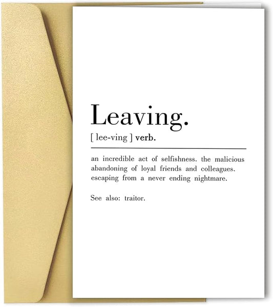 Ziwenhu Funny Going Away Gift for Coworker, Leaving Definition Card for Him Her, Naughty Coworker Gifts for Women