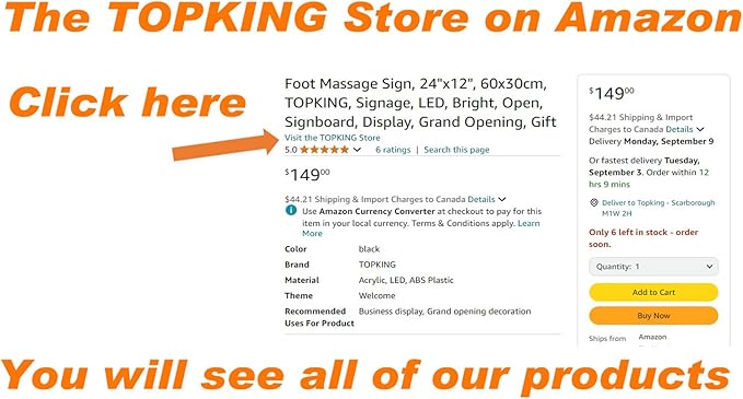 SPA Sign, 24"x12", 60x30cm, TOPKING, Signage, LED, Bright, Open, Signboard, Display, Grand Opening, Gift