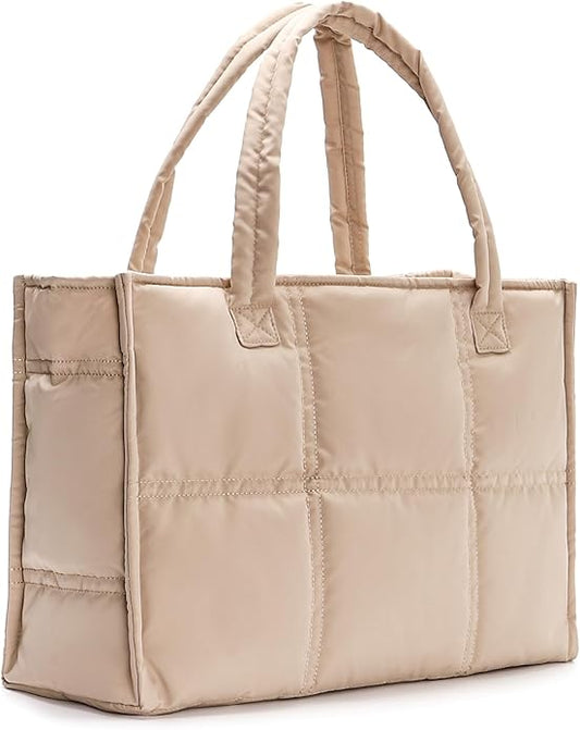 Puffer Bag Large Tote Bag For Women Work Bag Quilted Tote Bag For Women Work Bags For Women Tote Professional Up to 17"