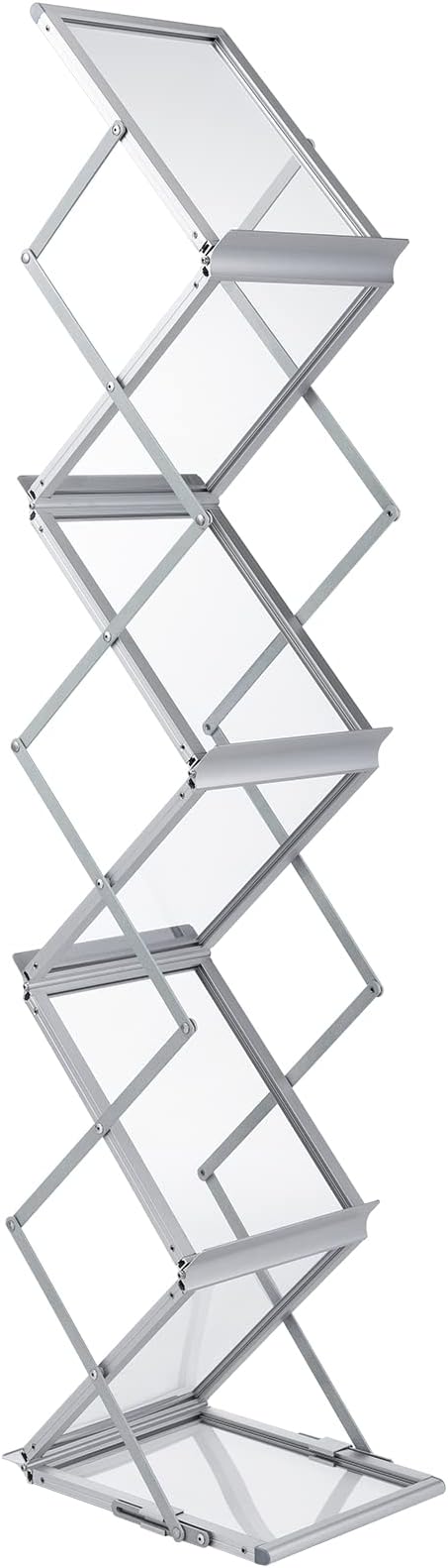 VEVOR Collapsible Literature Rack, Dual-Sided 6-Slot Leaflet Holder, Easy-to-Transport Brochure Stand with Travel Bag for Conferences and Office Use