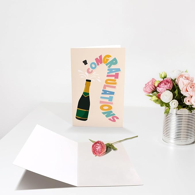Champagne Congratulations Card, Congrats Engagement Card, Bridal Shower Card, Wedding Card, Baby Shower Card