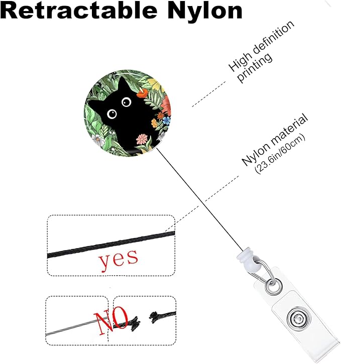 Badge Reels Holder Retractable with ID Clip for Nurse Name Tag Card Nursing for Doctor Teacher Student Employee Office Medical Work 2