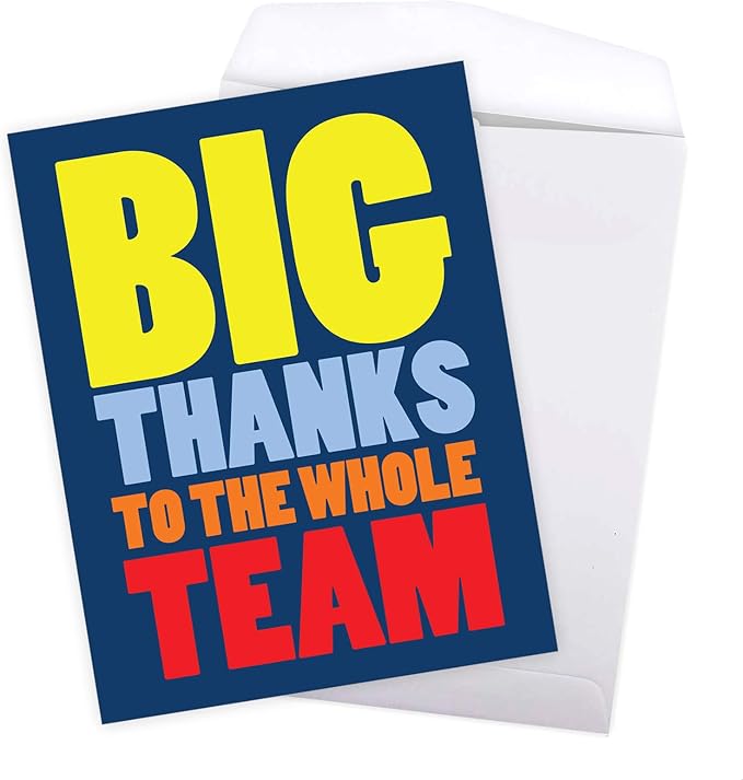 NobleWorks - Jumbo Thank You Greeting Card (Team) 8.5 x 11 Inch with Envelope (1 Pack) Large To The Whole Team J9150TYG