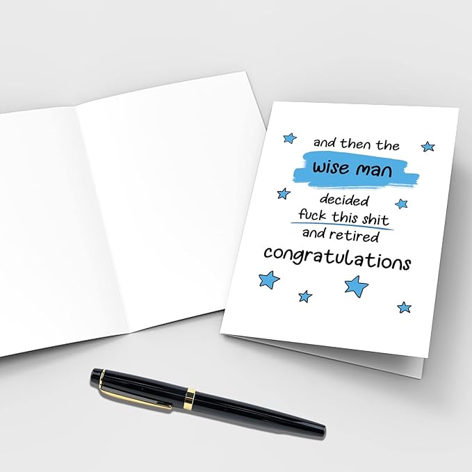Qiliji Retirement Card - Funny & Congratulations for Men, Colleague