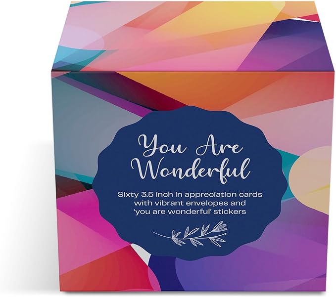 Dessie You Are Wonderful Cards - 60 Unique Mini Encouragement Cards with Inspirational Messages. Employee Appreciation Gifts. Teacher Appreciation Gifts in Bulk. Positive Affirmation Cards