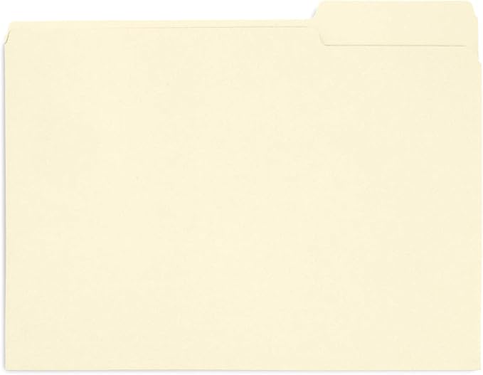 200 Blue Summit Supplies Manilla Folders - Letter Size File Folders with 1/3 Cut Top Tabs, Assorted Positions, Durable 11pt Manila Paper for Office Organization