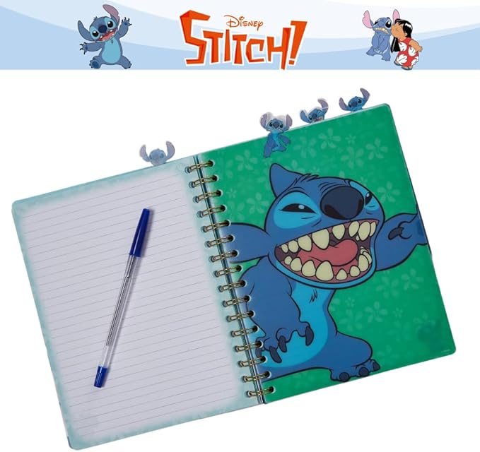 Innovative Designs Stitch Tab Journal Notebook, Spiral Bound, 96 Lined Pages, 8 x 7 inches, Blue