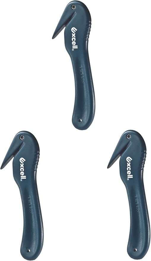 Excell SD-259 Pack of 3 Stretch Film Cutters; Designed to Glide Through Wrapped Films; Made of High-impact Plastic; Replacement Blades not Included