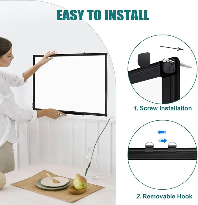 Double Sided Magnetic White Board, 36"x24" Dry Erase Whiteboard for Wall with Aluminum Frame Presentation Board for School, Office and Home