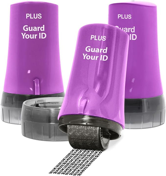 Identity Theft Protection Roller 3-Pack Advanced 2.0 Security Stamp by Guard Your ID (Regular 3-Piece, Purple)