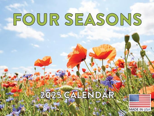 Four Seasons Calendar 2025 Seasonal Monthly Wall Calender 12 Month | American Made In The USA
