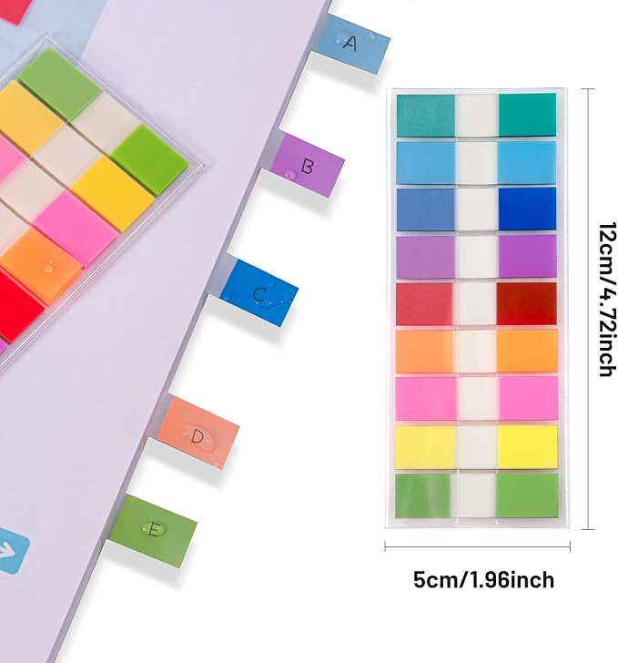 Golcellia 1440 Pieces, Transparent Sticky Notes, Page Markers, Book Tabs, Pop Up Index Tabs