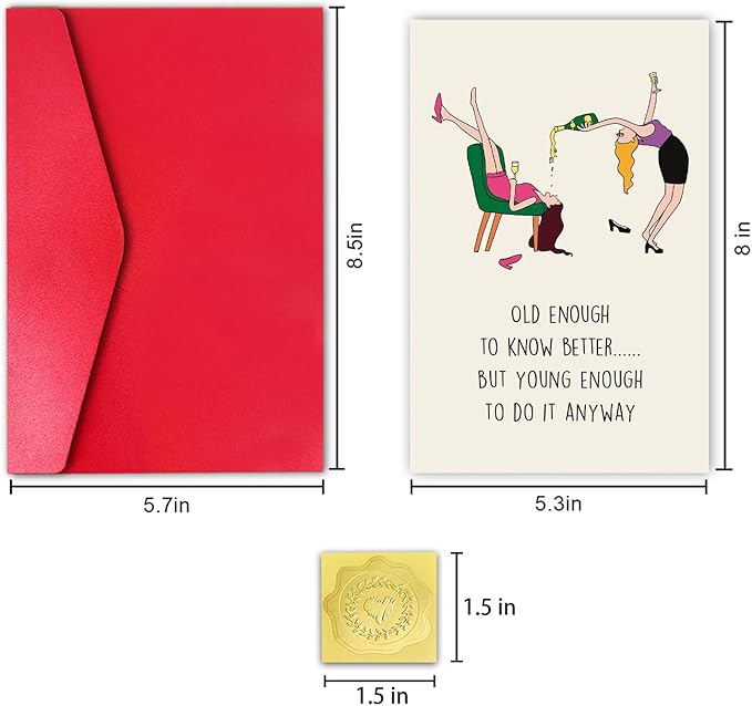 Funny Female Birthday Card for Friend Her, Happy Birthday Card for Girl Mom, Old Enough Card for Women