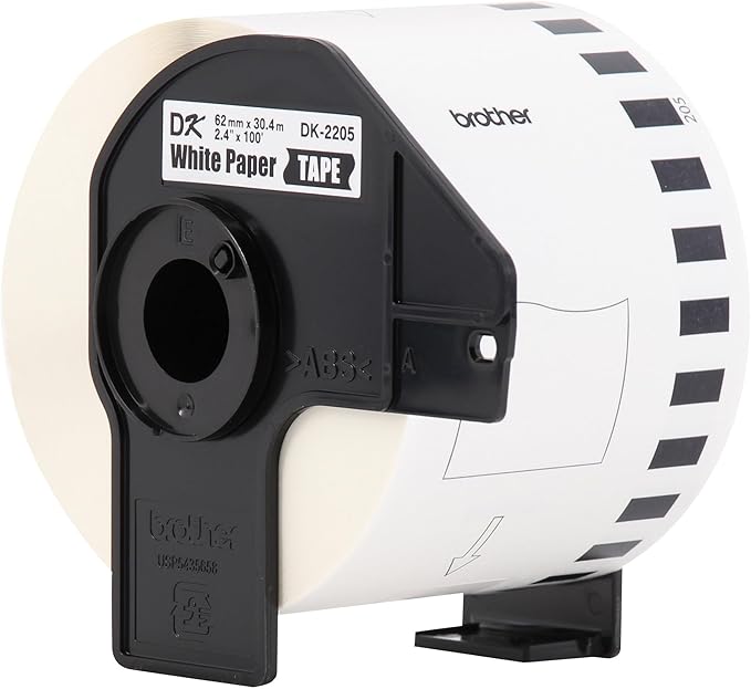 Brother Genuine, DK-220524PK Continuous Paper Label Roll, Cut-to-Length Label, 2.4” x 100 Feet, (24) Rolls Per Box, White (DK220524PK)