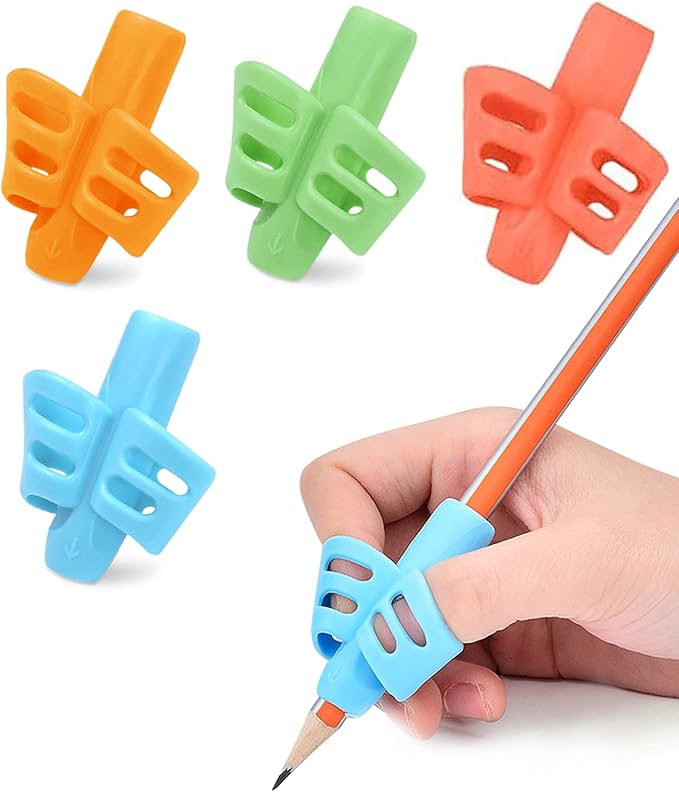 JuneLsy Pencil Holder Pencils Grips for Kids Handwriting Posture Correction Training Writing AIDS for Kids toddler Preschoolers Students Children Special Needs (multicolored 4-1)