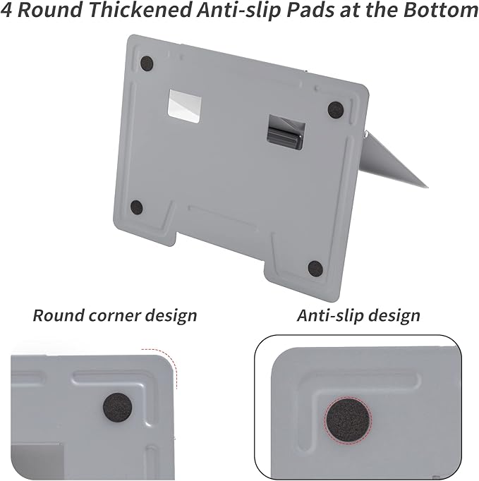 Metal Book Stand - Adjustable Holder for Reading (Full Grey)