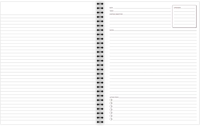 Cambridge Notebook, Business Notebook, 8-1/4" x 11", 80 Sheets, Ruled, Meeting Notes, Flexible Cover, Wirebound, Gray (06132)